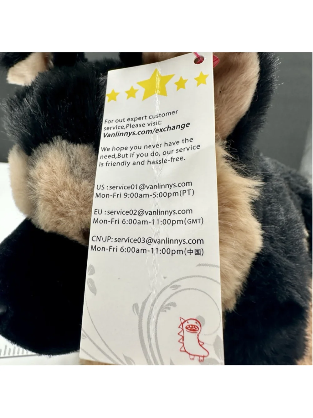 Vanlinny German Shepherd Puppy with Tag 13 Inch Plush Stuffed Animal Soft Cuddly